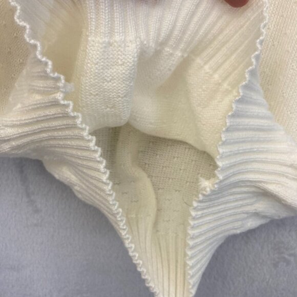 Vintage Bay Point Threads Womens Short Sleeve Sweater Small S White Embroidered - Picture 9 of 12